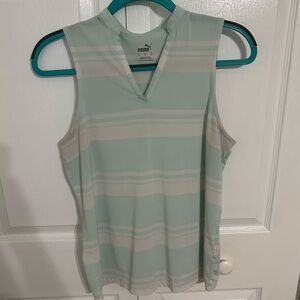 Puma Women's Mint Green Striped Top medium